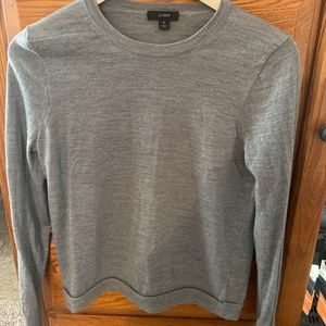J crew grey crew neck sweater